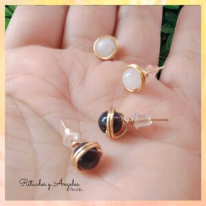 Aretes Topos o Mini con piedra natural