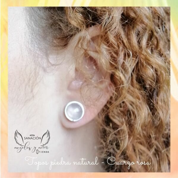 Aretes topos con piedra natural - Imagen 3