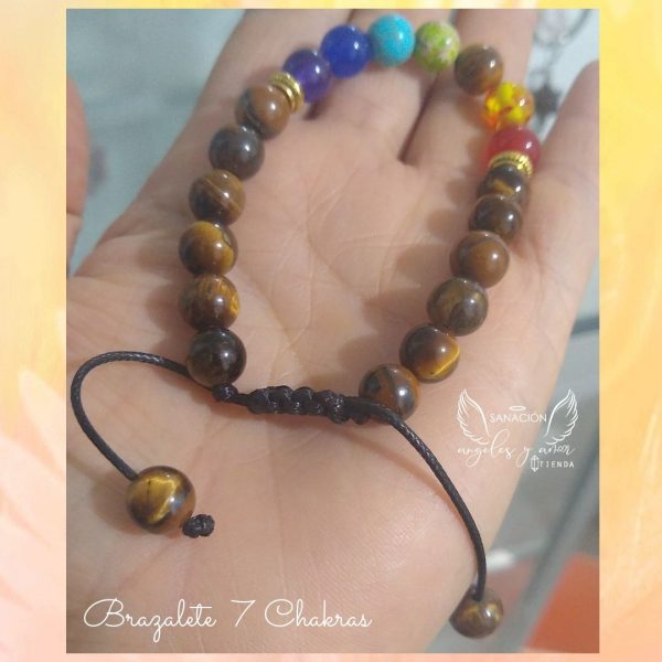 Pulsera 7 chakras con ojo de tigre