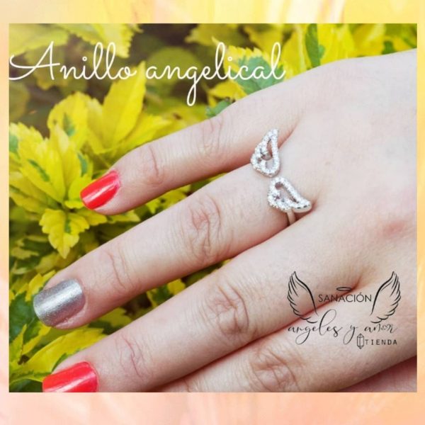 Anillo Angelical con brillantes, dorado o plateado