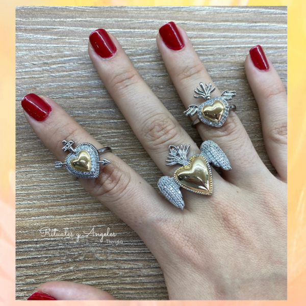 Anillo Corazones (dorado o plateado)