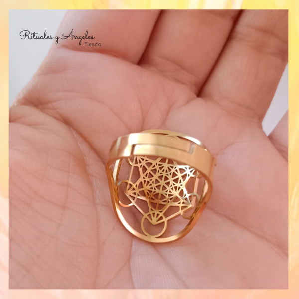 Anillo Cubo de Metatrón (dorado, plateado) - Imagen 6