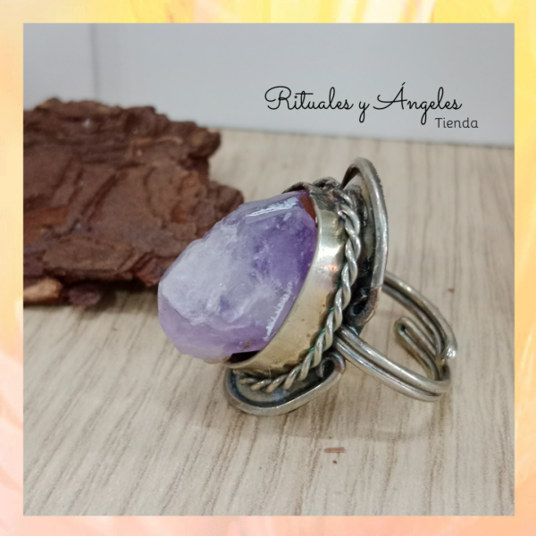 Anillo Piedras Naturales en alpaca y bronce - Imagen 7