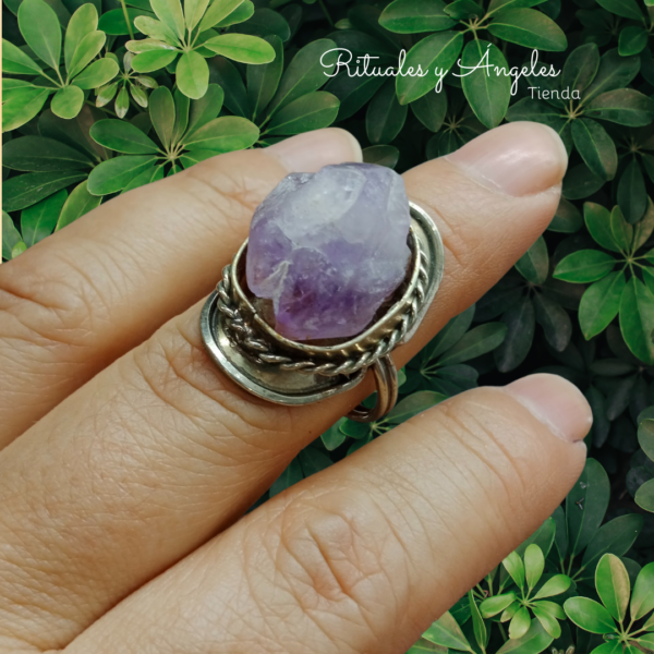 Anillo Piedras Naturales en alpaca y bronce