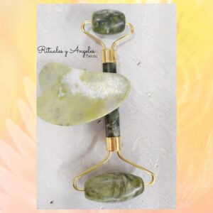 Guasha y rodillo Jade nefrita